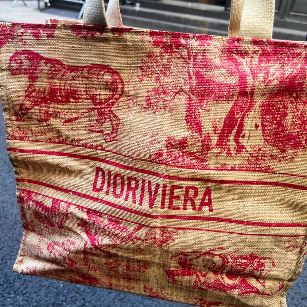 Christian Dior Straw Canvas Tote - Picture 6 of 6